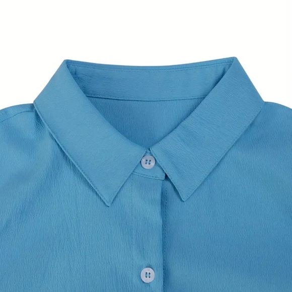 Sky blue 2 piece pants suit - Picture 9 of 11